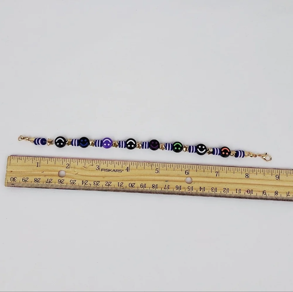 Handmade Smiley Face Star Multi Color Bracelet
